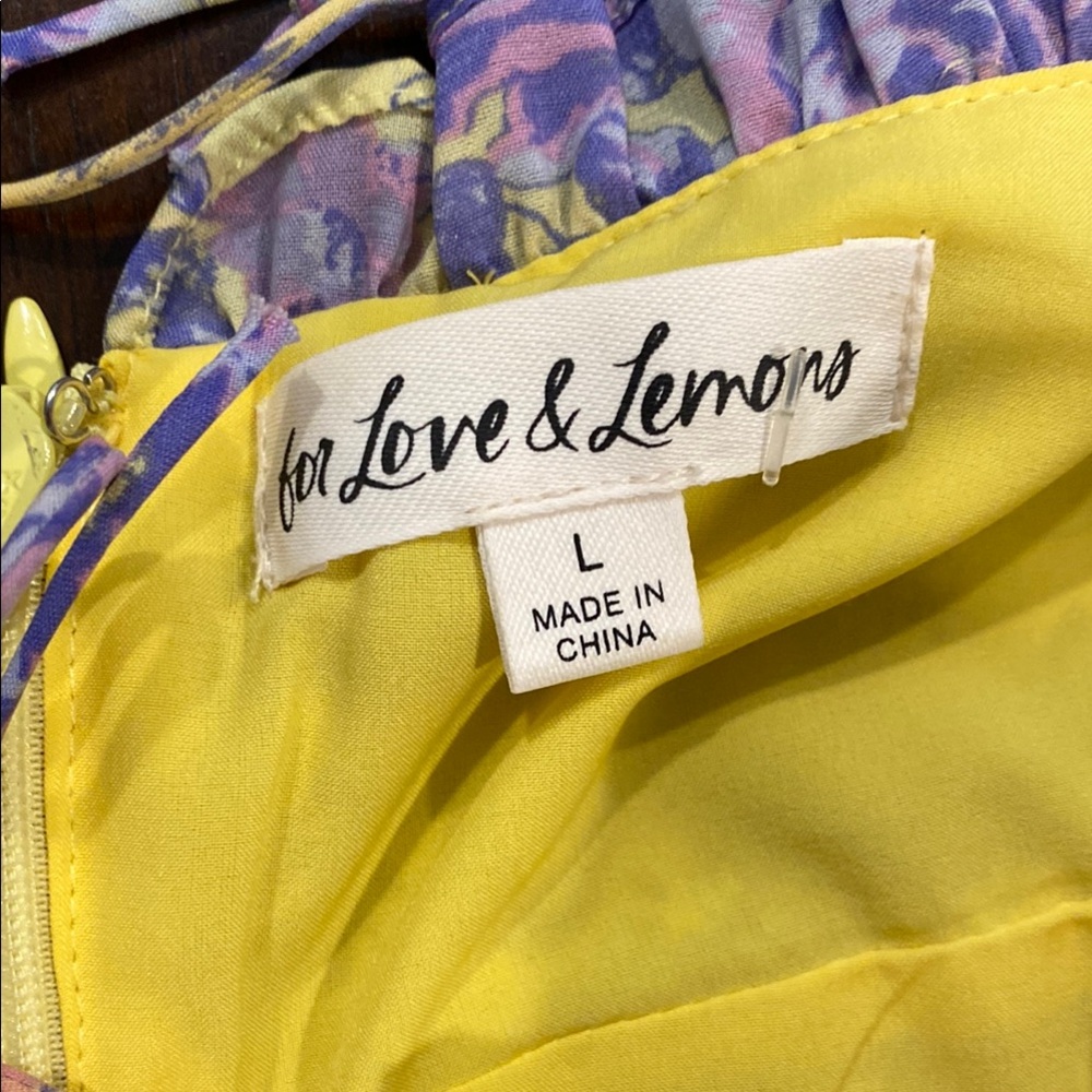 For Love And Lemons | Floral Yellow and Purple Mini Dress - Picture 5 of 8